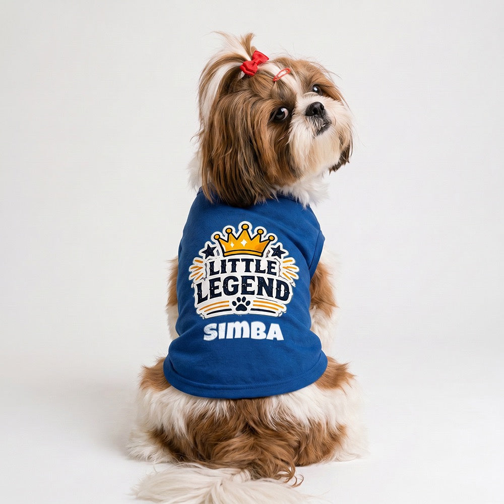 Personalized Pet Vest/Sando/T-Shirt - BLUE