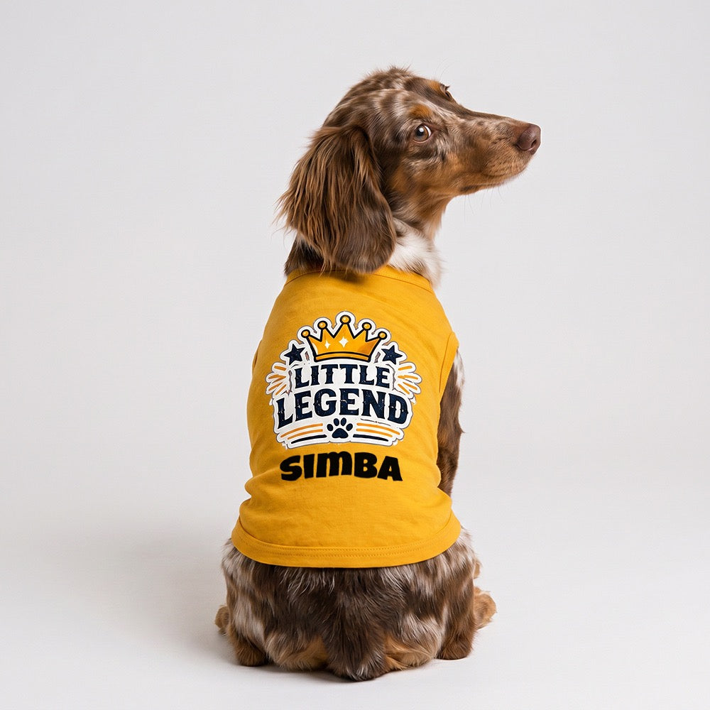 Personalized Pet Vest/Sando/T-Shirt - YELLOW