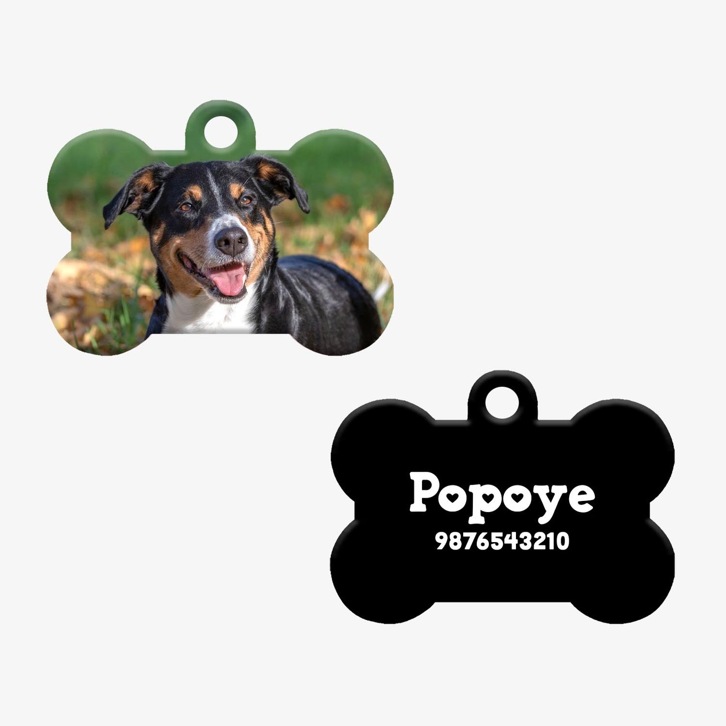 Personalised Pet ID Tag - Picture Tag - Black