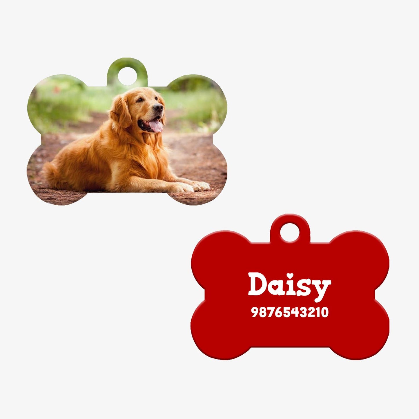Personalised Pet ID Tag - Picture Tag - Red