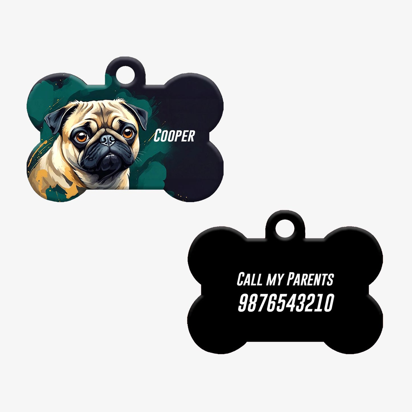 Personalized Pet ID Tag - Pug