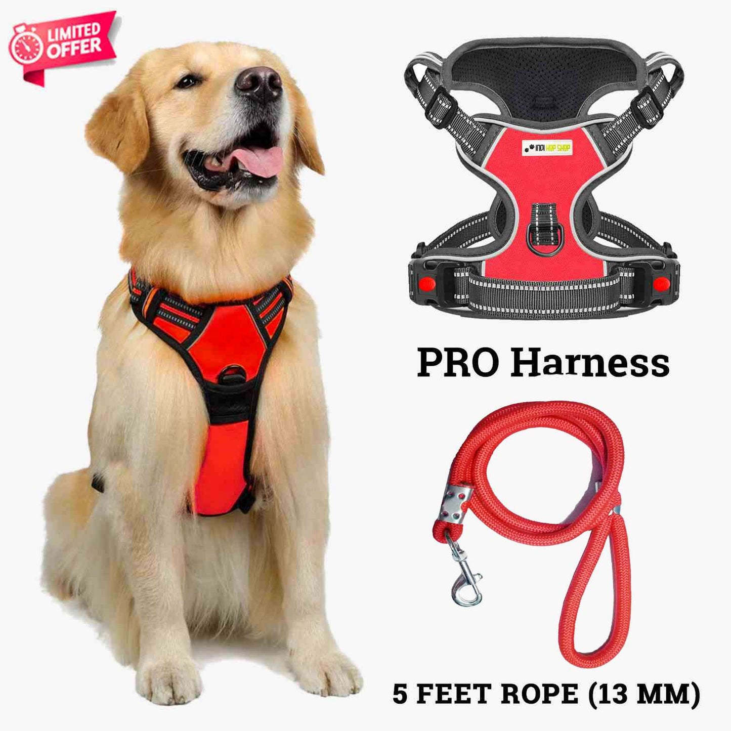 INDIHOPSHOP PRO Harness - Reflective | No-Choke | Adjustable