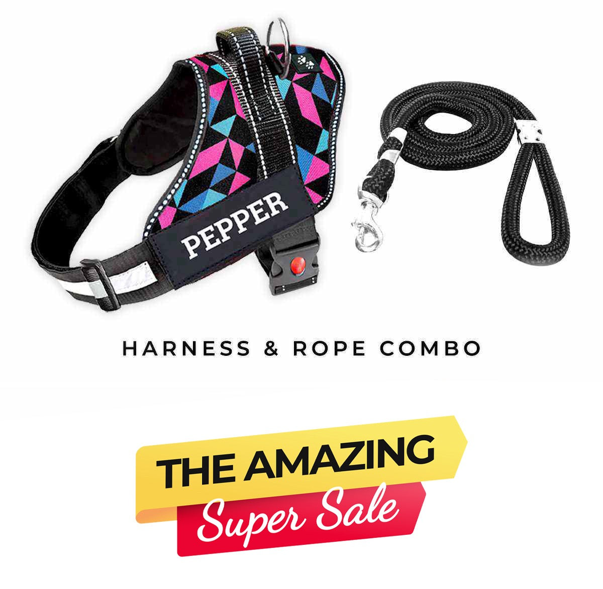 Personalized Dog Harness - RETRO SPICE
