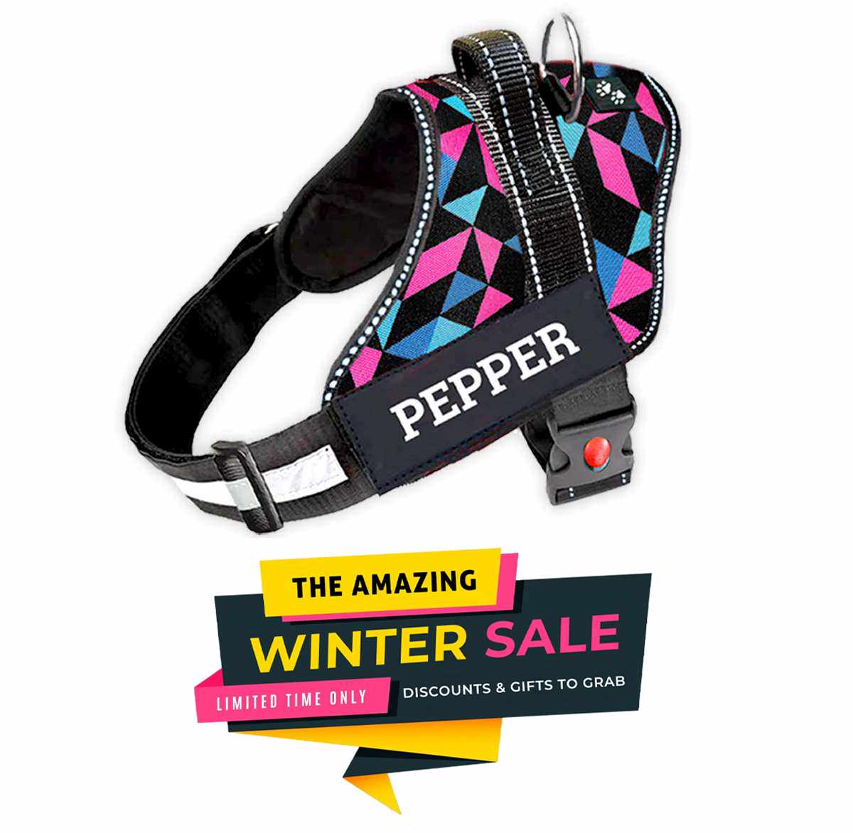 Personalized Dog Harness - RETRO SPICE