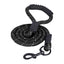 Strong Dog Rope 5 Feet - BLACK REFLECTIVE (18 MM) with Grip