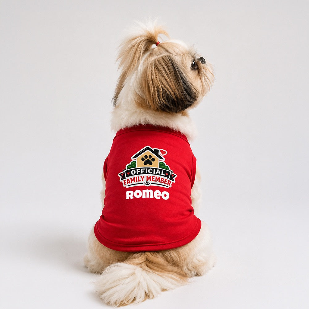 Personalized Pet Vest/Sando/T-Shirt - RED