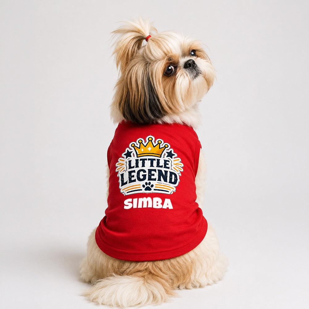 Personalized Pet Vest/Sando/T-Shirt - RED
