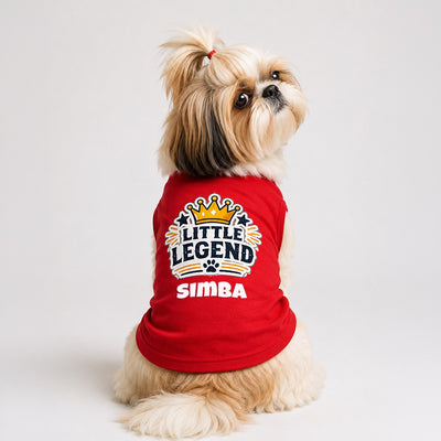 Personalized Pet Vest/Sando/T-Shirt - RED