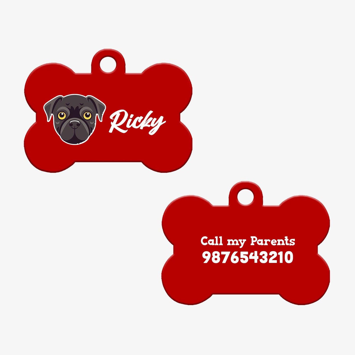 Personalized Pet ID Tag - Pug 2