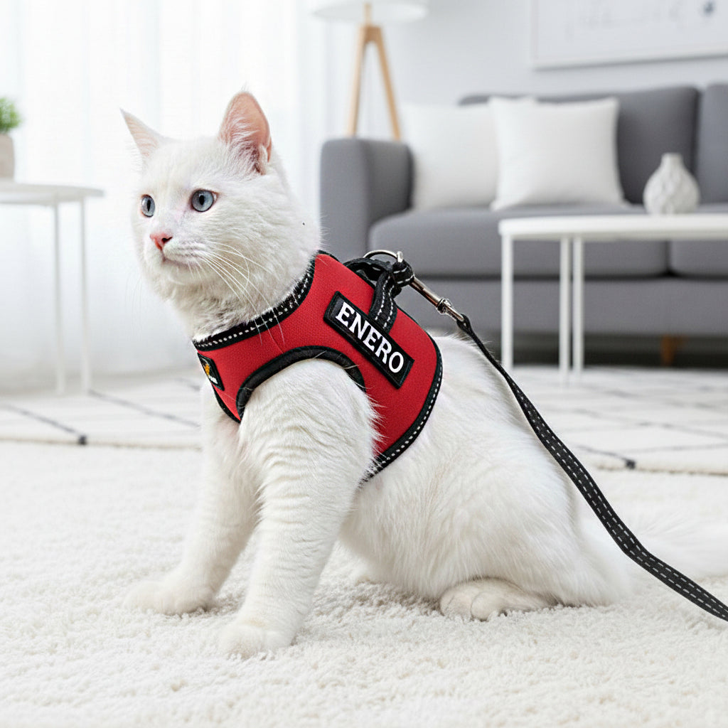 Personalized Cat Harness 2.0 - Red