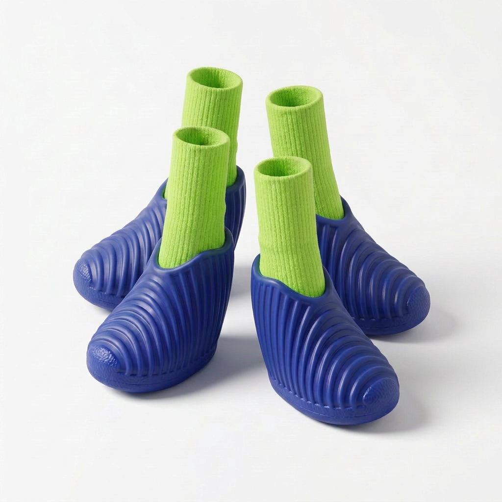 Silicone Dog Boots with Stretch Fit Socks