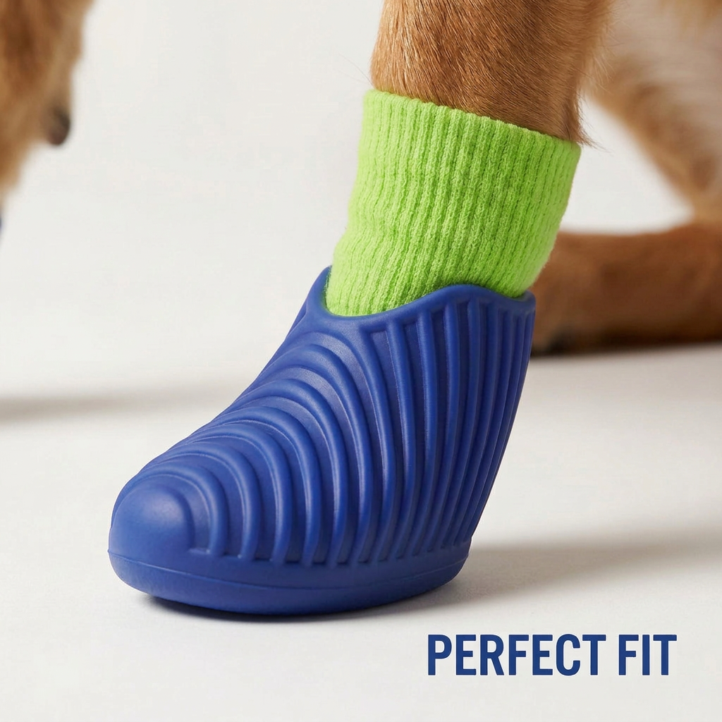 Silicone Dog Boots with Stretch Fit Socks