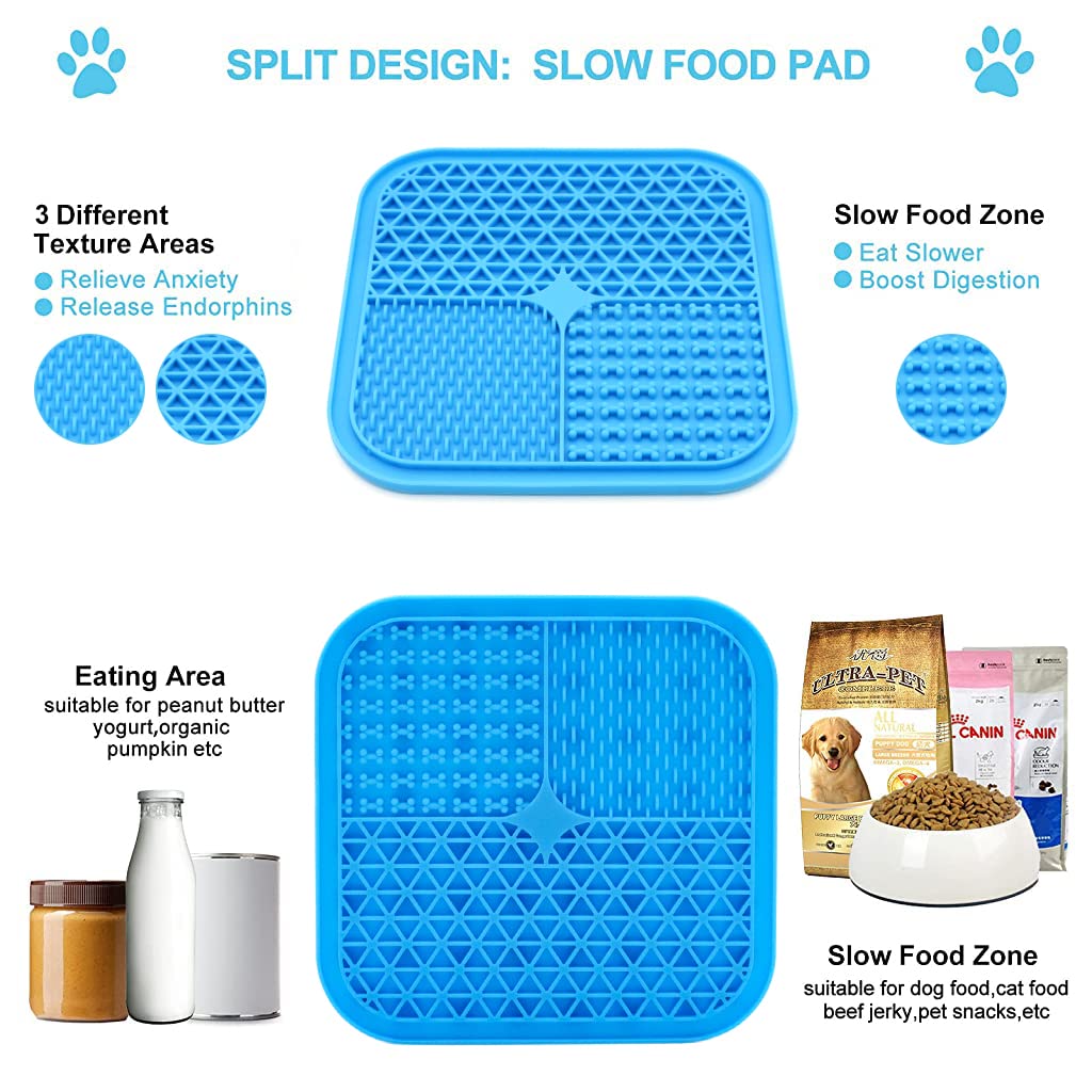 Slow Feeding Silicon Lick Mat for Dogs Cat- Food-Grade Silicone