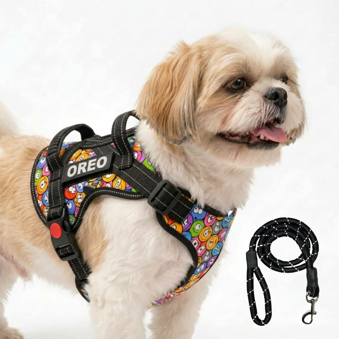Personalized Supreme Harness - GROOVY EMOJIs