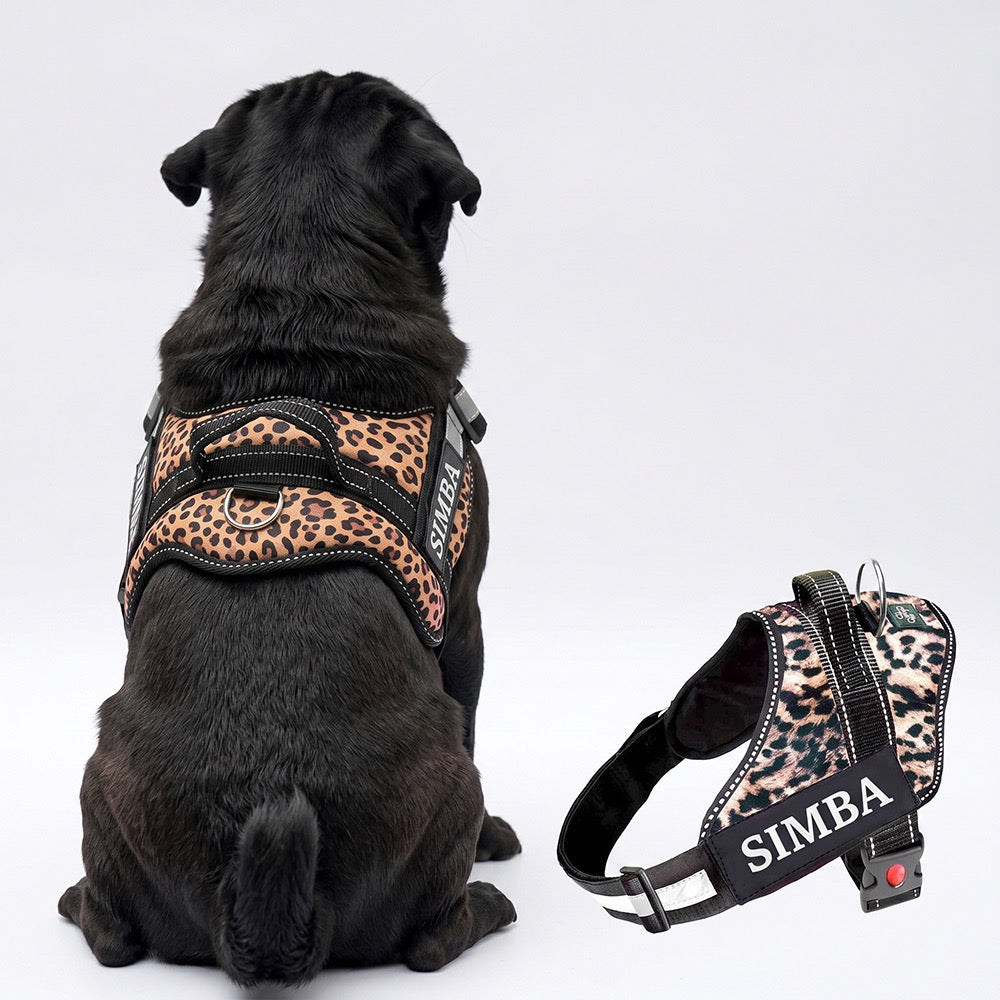 Personalized Dog Harness - WILD LEOPARD