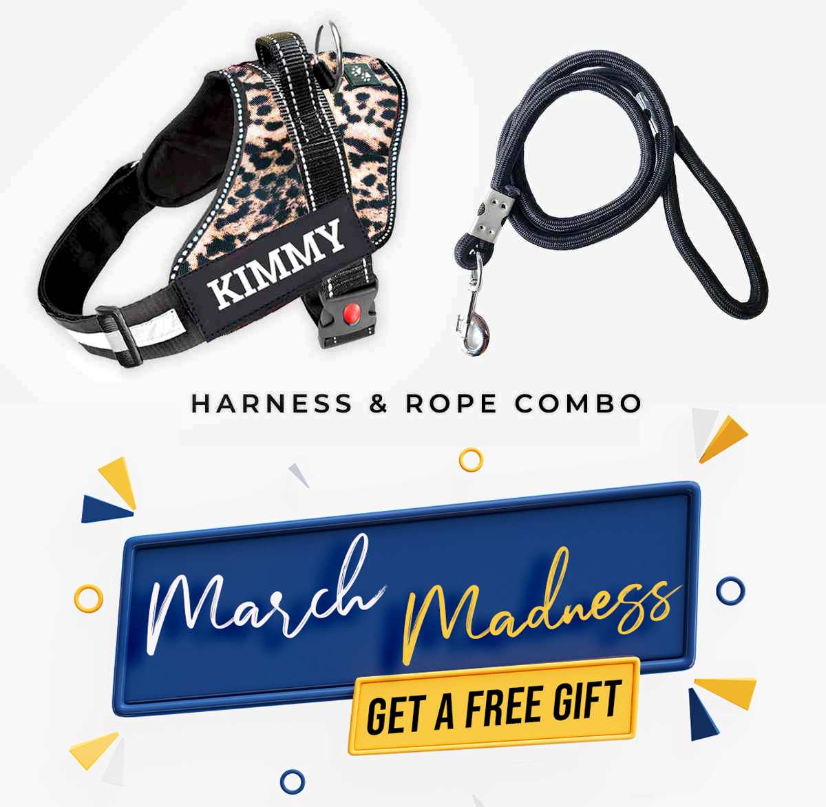 Personalized dog harness clearance and leash