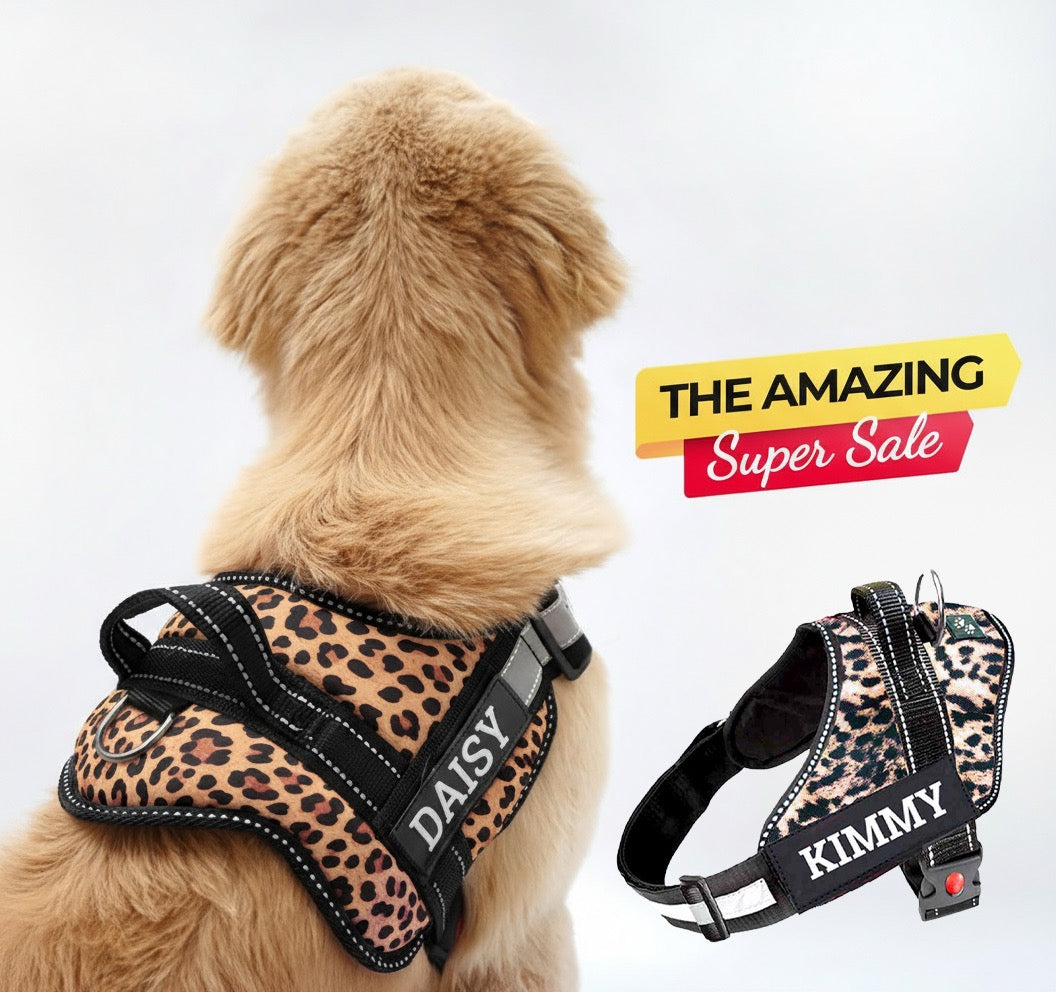 Personalized Dog Harness - WILD LEOPARD