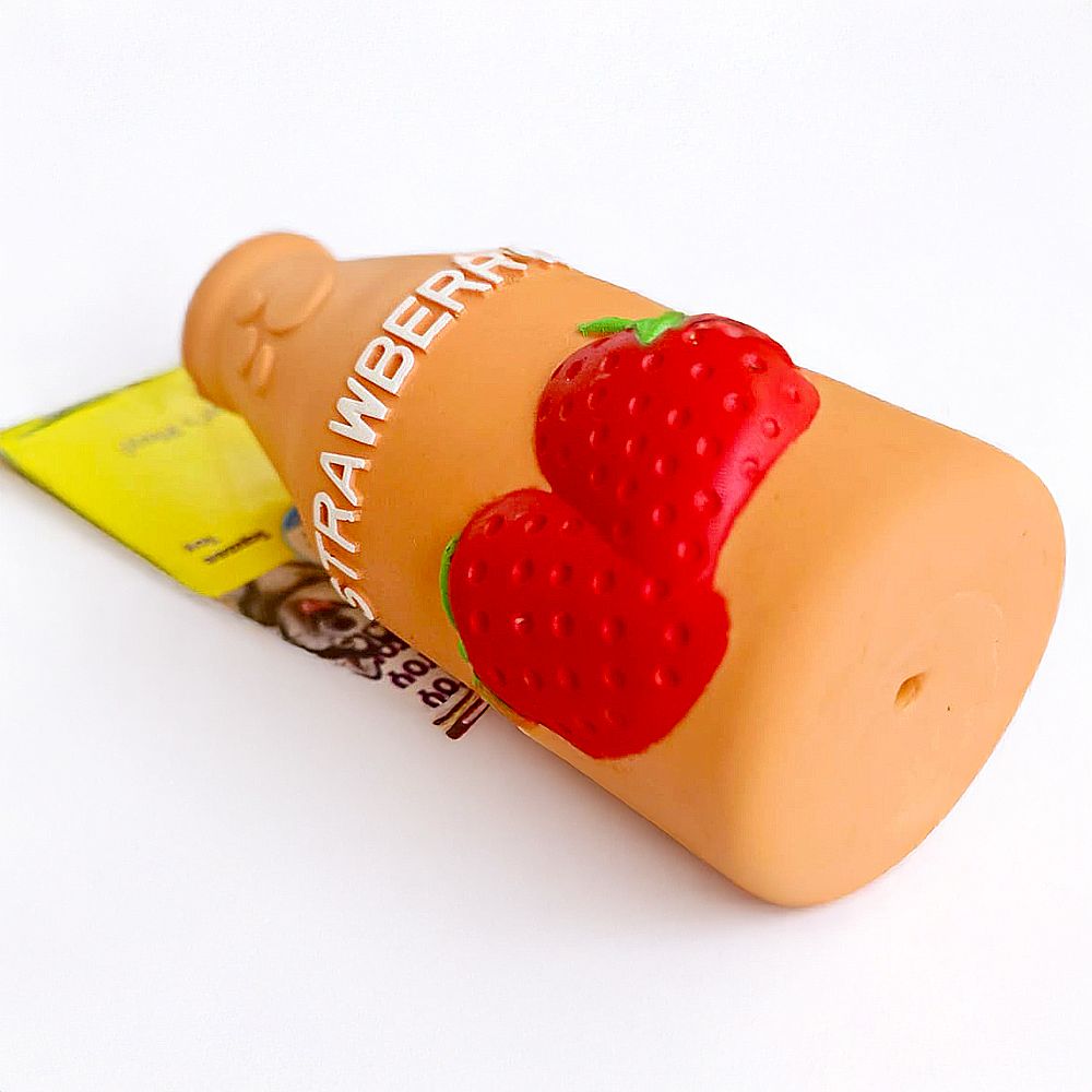 🍓 Strawberry Bottle Squeaky Toy