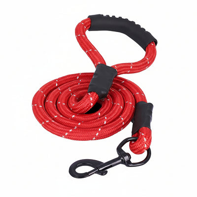 Strong Dog Rope 5 Feet - RED REFLECTIVE (18 MM) with Grip