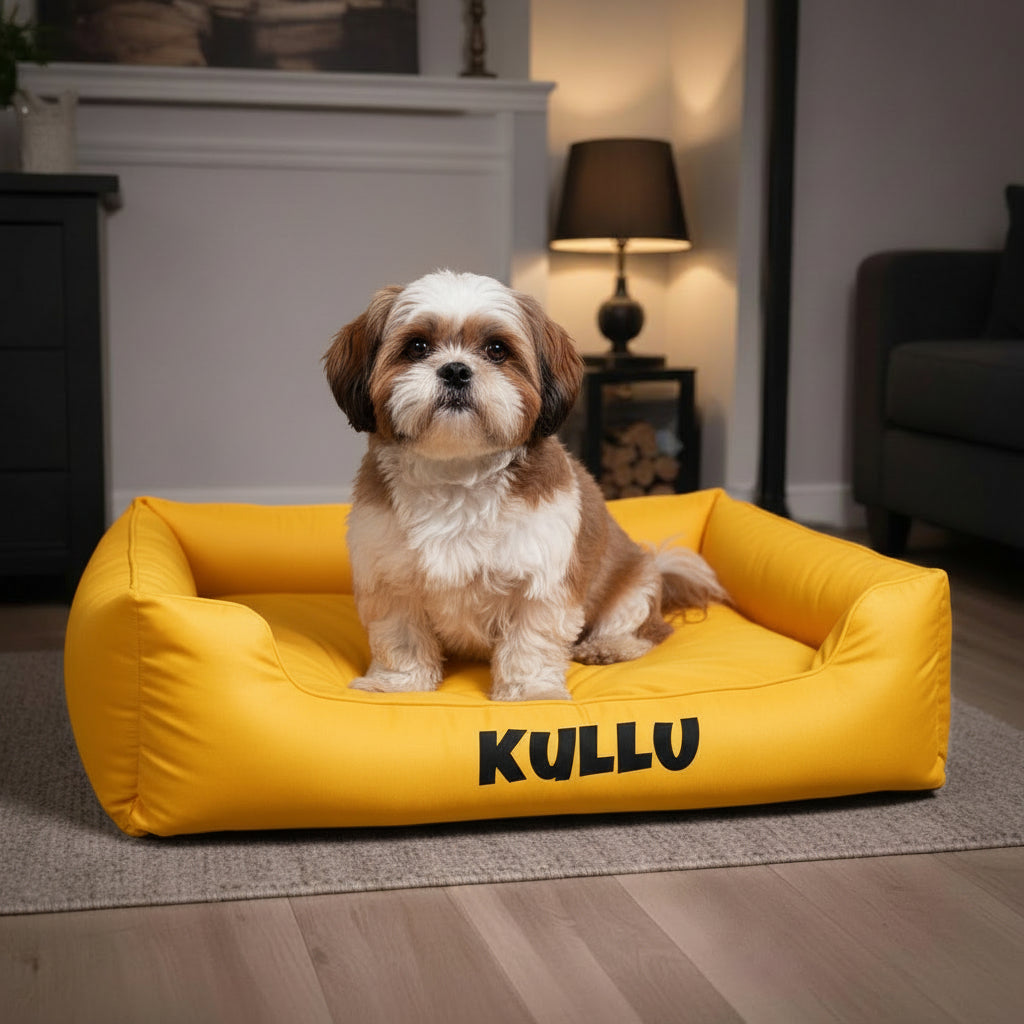 Personalized Comfy Dog Bed - YELLOW