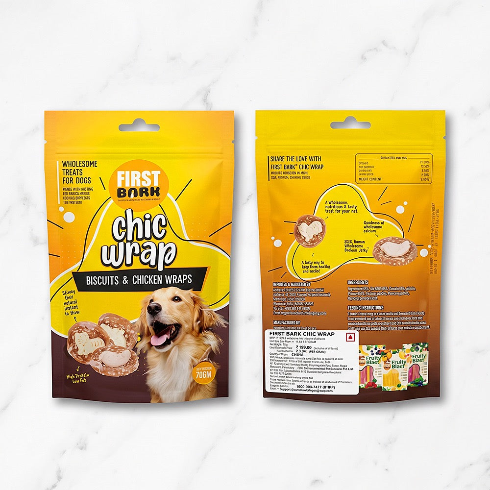 First Bark Chic Wrap — Biscuits & Chicken Wraps Dog Treat