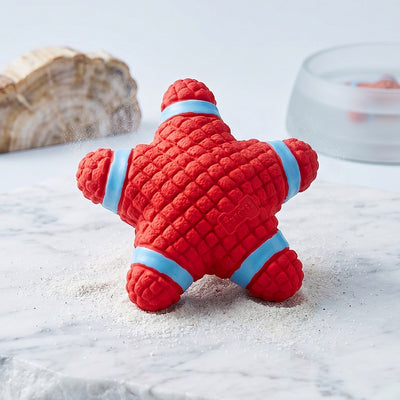 Rubber Starfish Squeaker Dog Toy – Durable Chew & Fetch Toy
