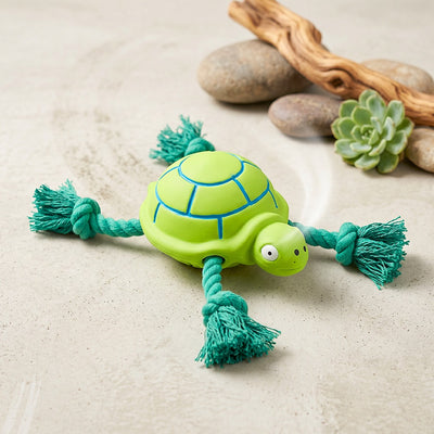 Squeaky Turtle Rope Dog Toy