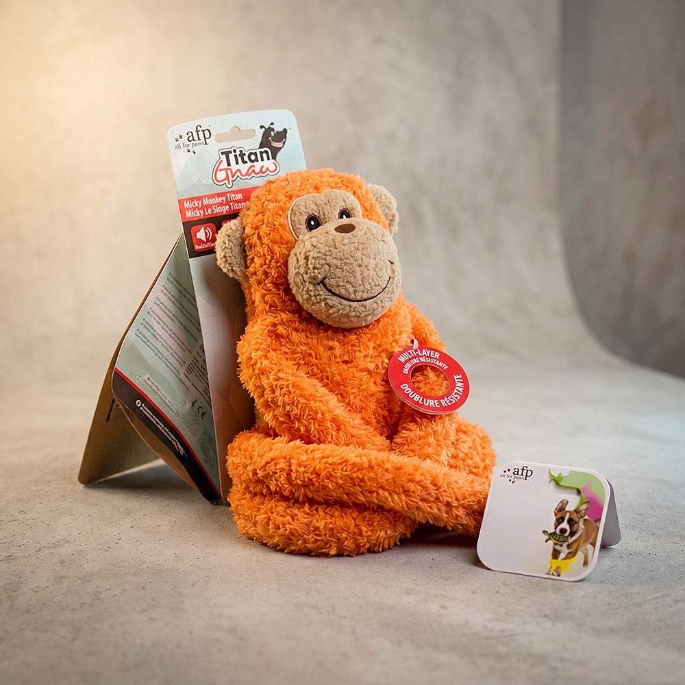 Mickey Monkey Squeaky Plush Dog Toy