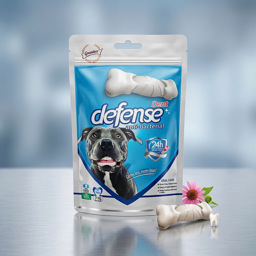 Gnawlers Dent Defense+ Anti-Bacterial Dental Dog Treats