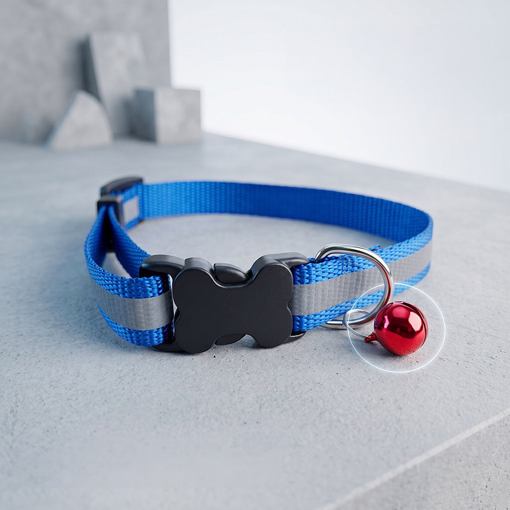 BLUE Reflective Puppy Collar – 15mm