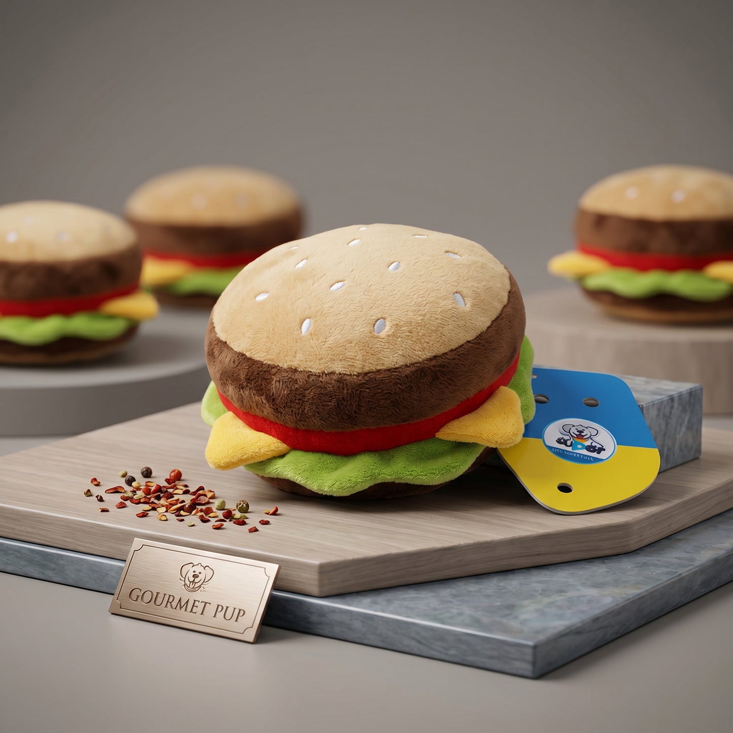 Burger Plush Toy for Dogs