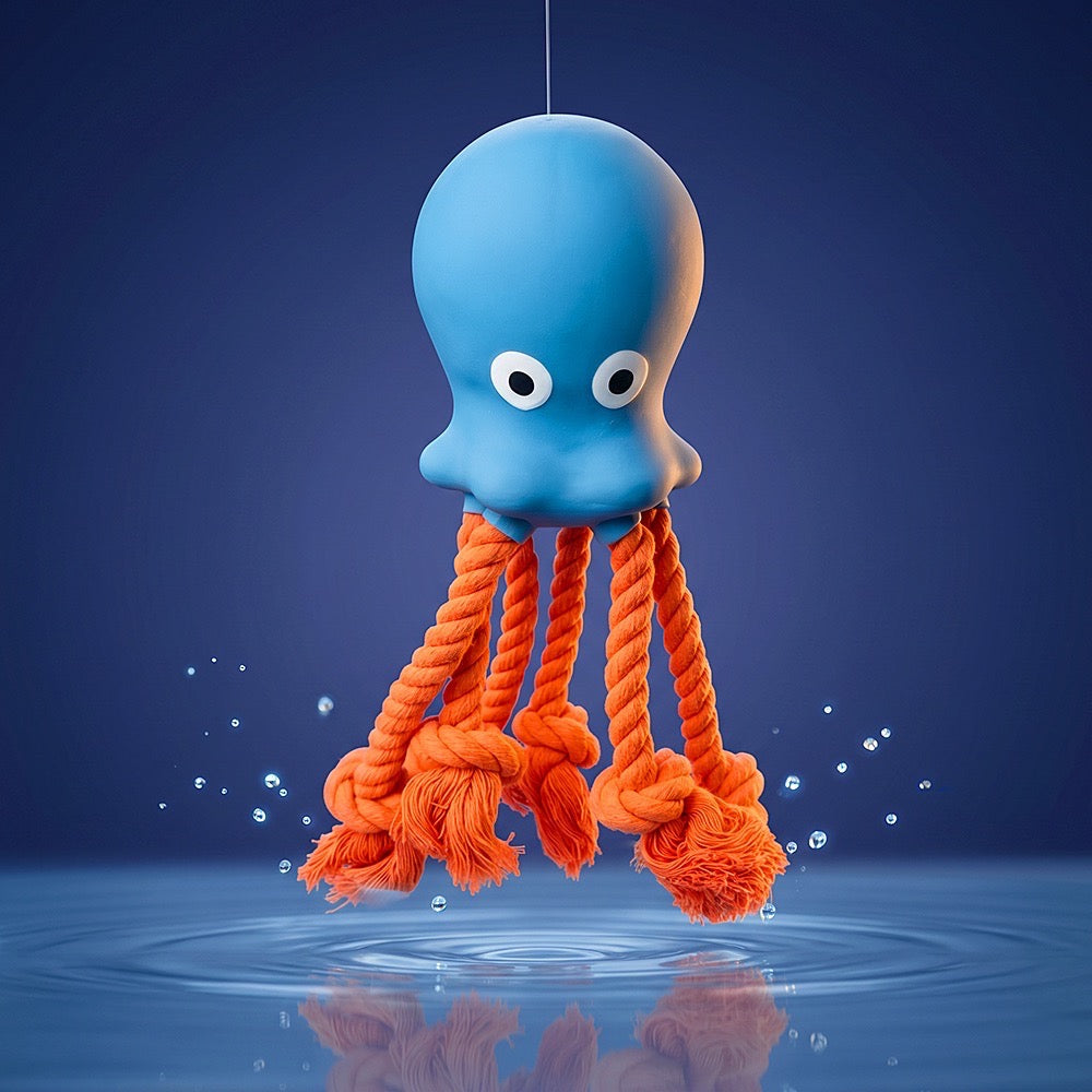 Octo Squeaky Rope Dog Toy