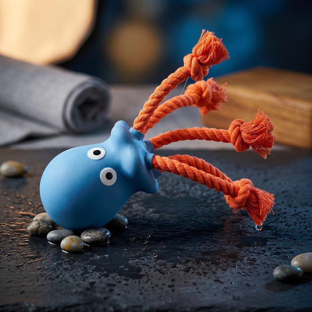 Octo Squeaky Rope Dog Toy
