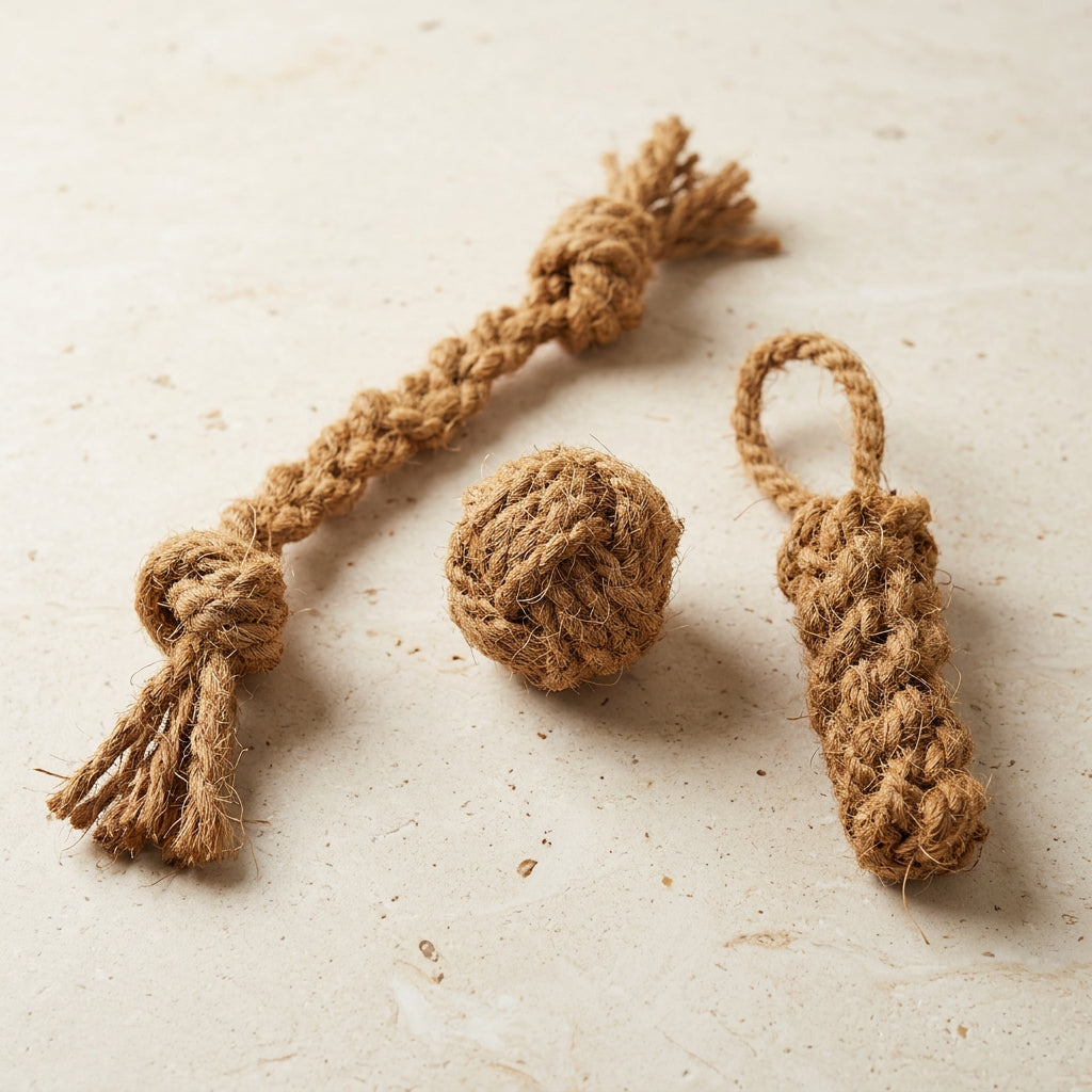 100% Coconut Coir Dog Rope Toy Set (Pack of 3)