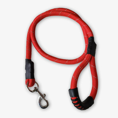 Strong Dog Rope 5 Feet - RED REFLECTIVE (18 MM) with Grip
