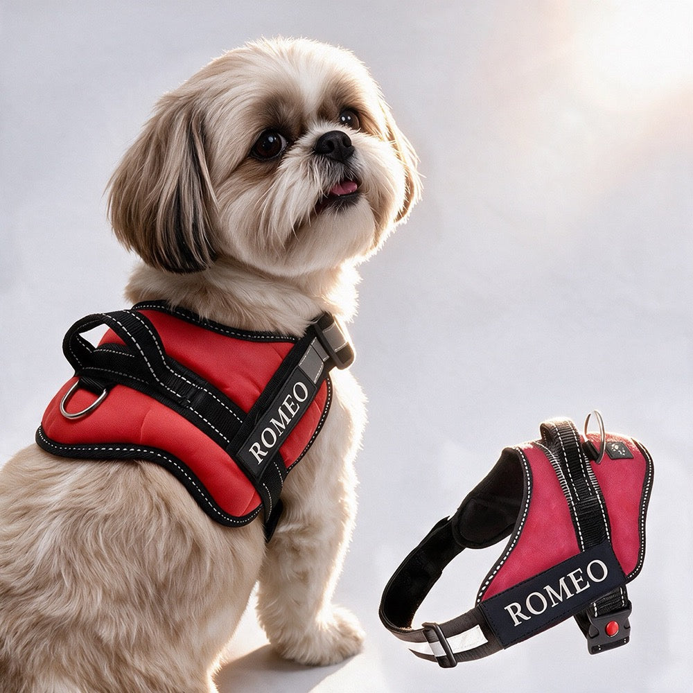 Personalized Dog Harness - RED