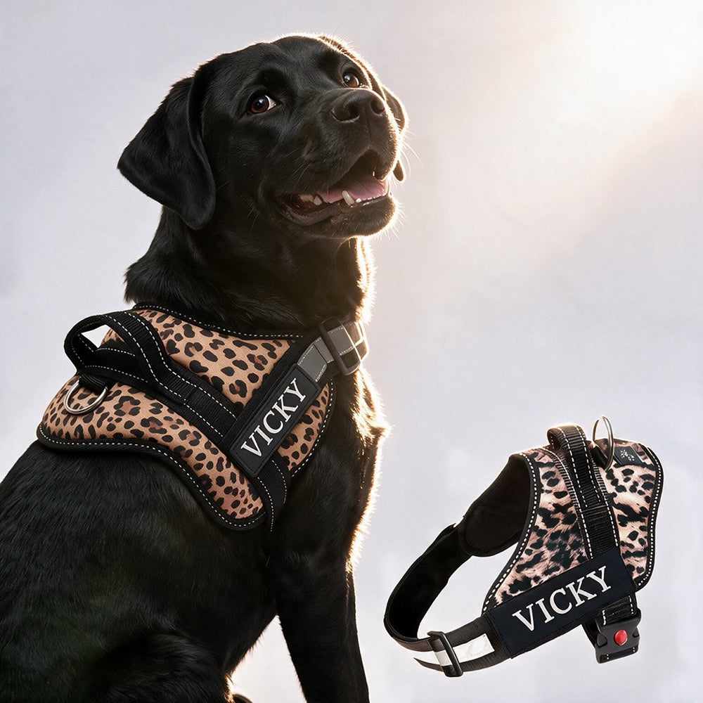 Personalized Dog Harness - WILD LEOPARD