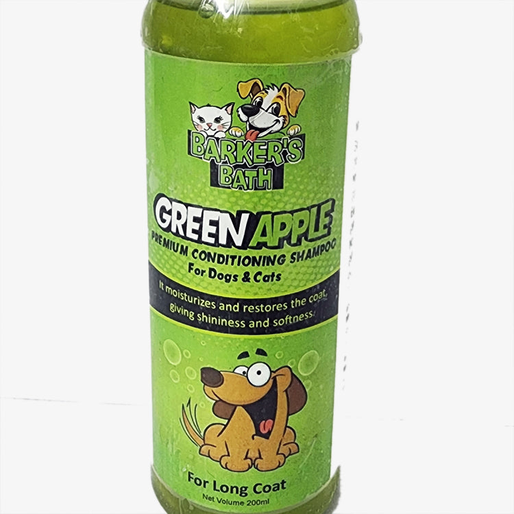 BARKER's BATH GREEN APPLE Long Coat Shampoo for Dogs and Cats- 200 ML