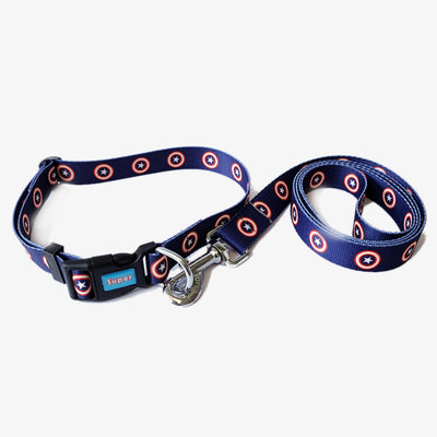 CAPTAIN AMERICA Graphic Collar and Leash Combo