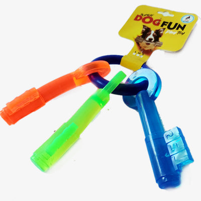 Key Ring Bone Dog Teething Chew Toy