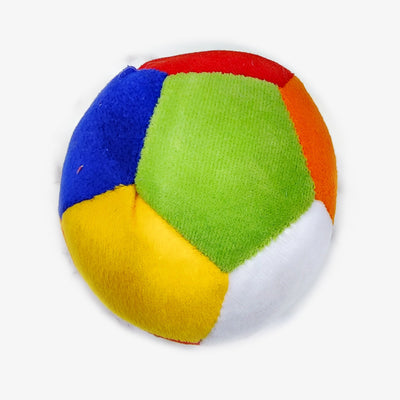 IndiHopShop Puppy Dog Plush Rainbow Football Toy with Rattle Bell