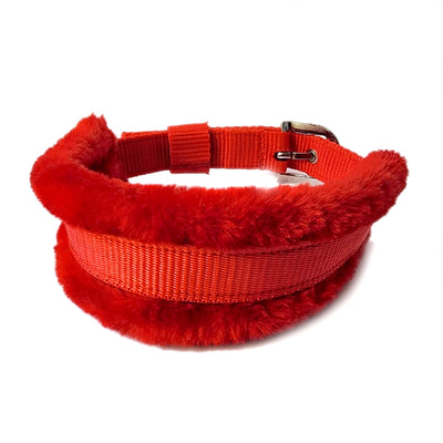 IndiHopShop FUR Nylon Dog Collar - RED