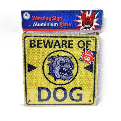 IndiHopShop Glow in the Dark Dog Sign Board (8x8 inch) - BEWARE OF DOG