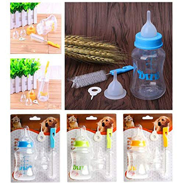 Pet Milk Feeding Bottle Set for Puppies, Cats, Dog, Kitten, Rabbit