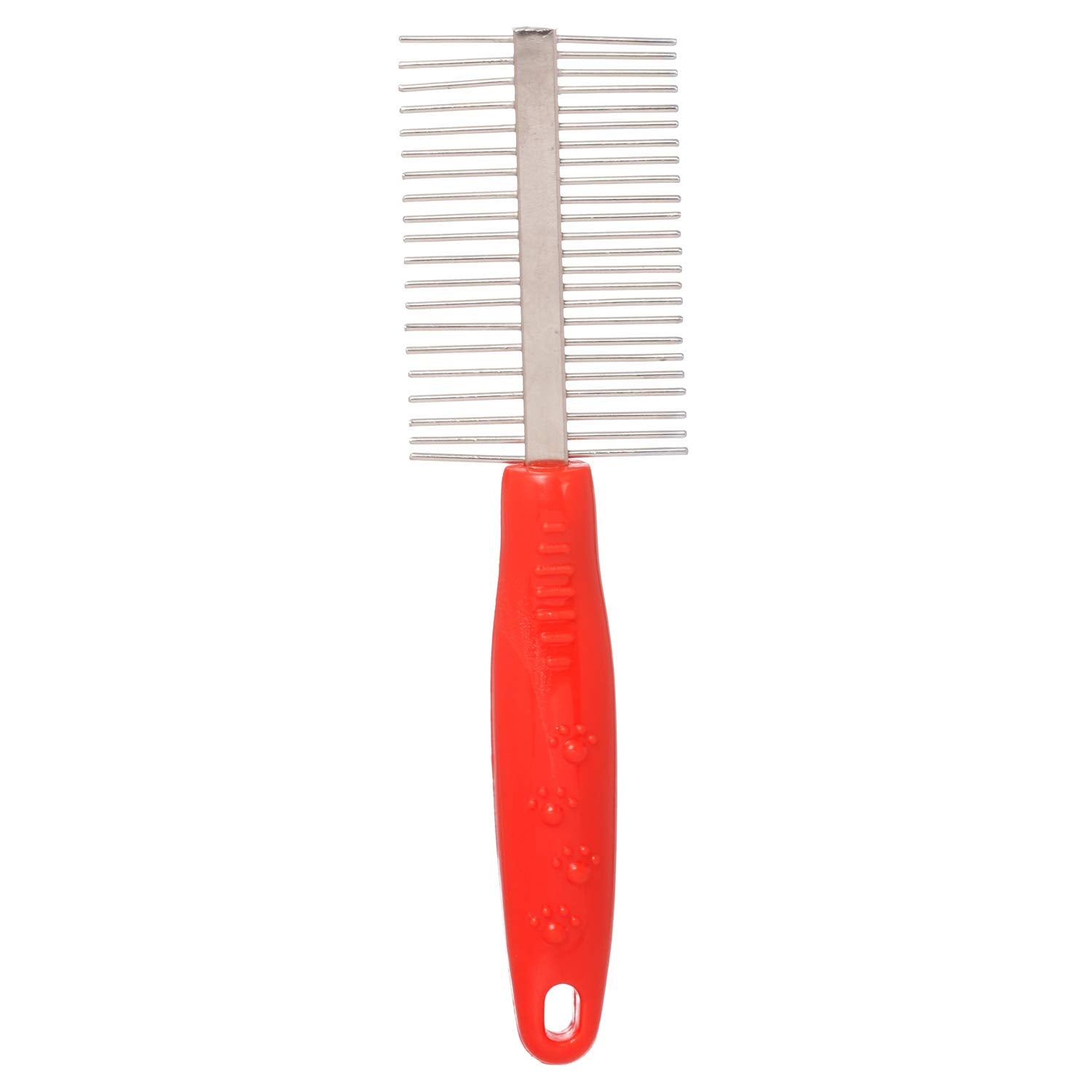 Double Sided Pet Comb Stainless Steel - Medium (Red) freeshipping - Indihopshop