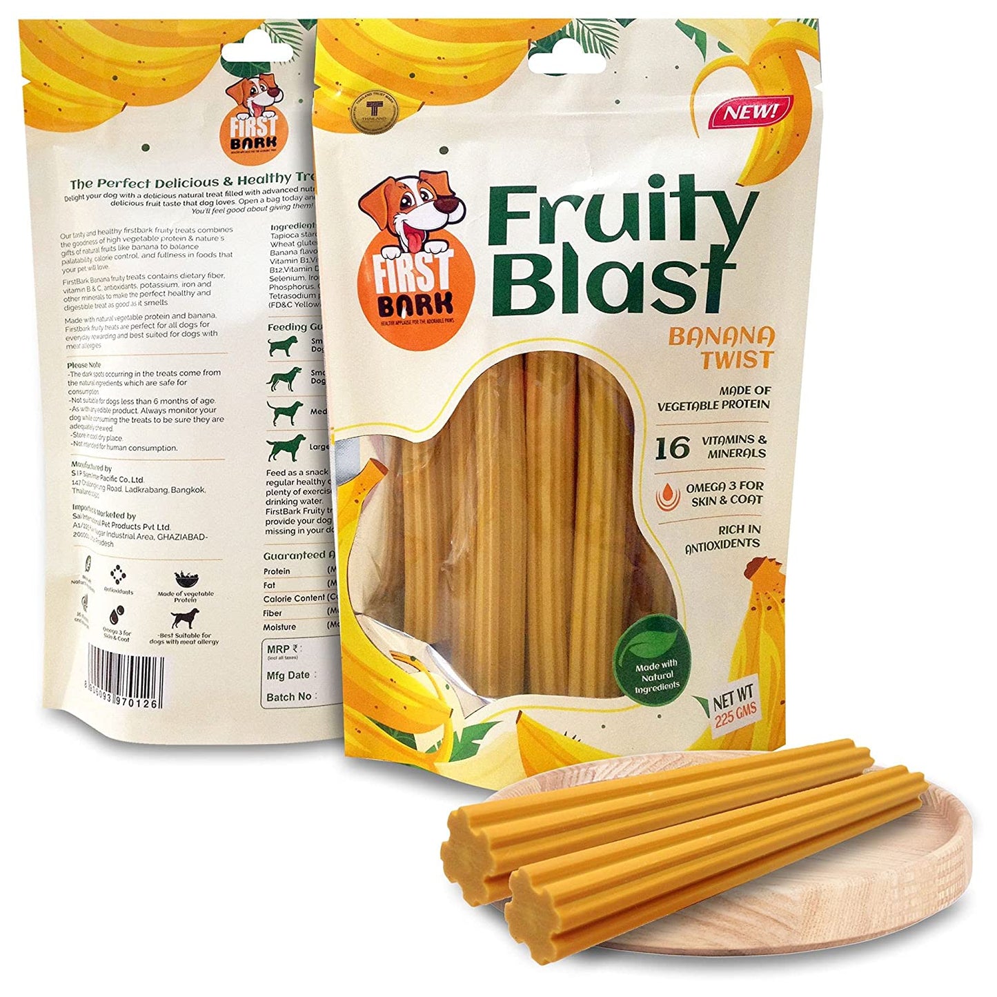 First Bark Fruity Blast Banana Twist - 225 gms