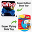 IndiHoPShop Rubber Flyer Flying Disc & Non-Toxic Rubber Dog Chew Bone Toy COMBO