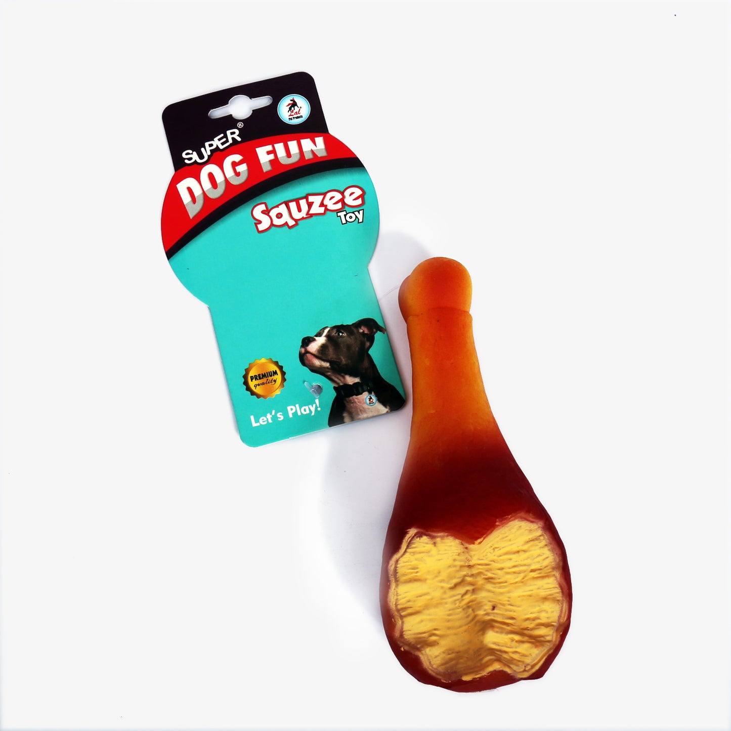 IndiHopShop Natural Rubber Squeaky Cum Chew Chicken Leg Piece Toy for Dogs and Puppies