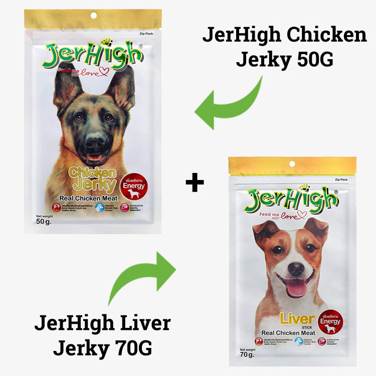 Jerhigh Dog Treats, Chicken Jerky, & Chicken Liver COMBO