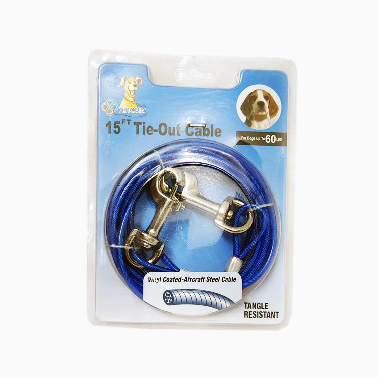 Tie-Out Cable/Leash for Dogs up to 40 Kg, 15 Feet